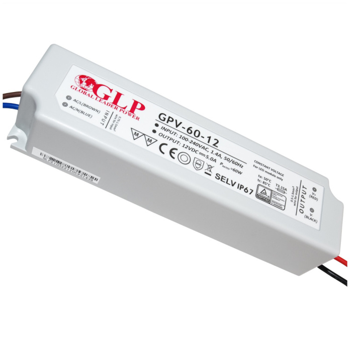 Zasilacz LED 12V 60W hermetyczny GPV-60-12